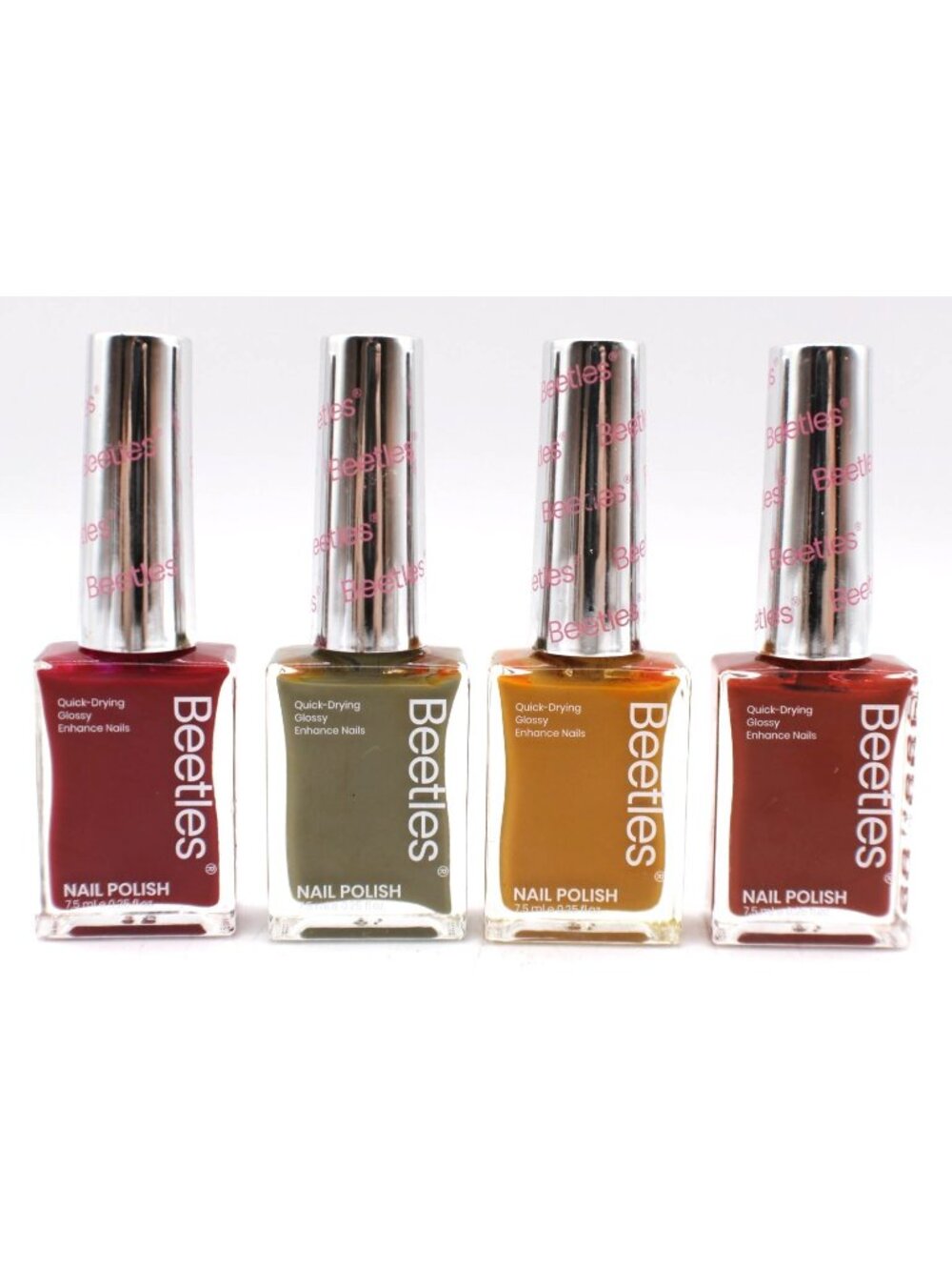 Beetles Nail Polish Set 4 Quick-Drying Glossy Finish Colors 7.5ml Long-Lasting